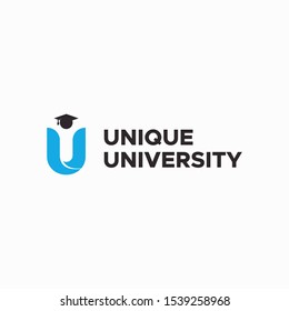 Letter U For Unique University Logo Design