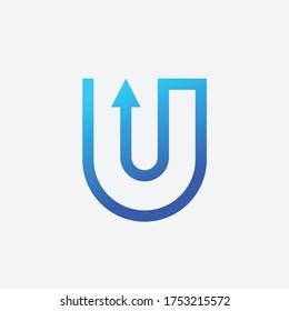 plantilla de logotipo del vector de flecha hacia arriba de la letra U