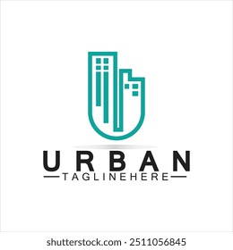 Letter U Urban Building Logo Vector Design. Urban icon, city tower, property