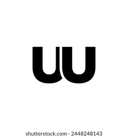 Letter U and U, UU logo design template. Minimal monogram initial based logotype.