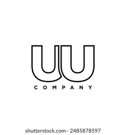 Letter U and U, UU logo design template. Minimal monogram initial based logotype.