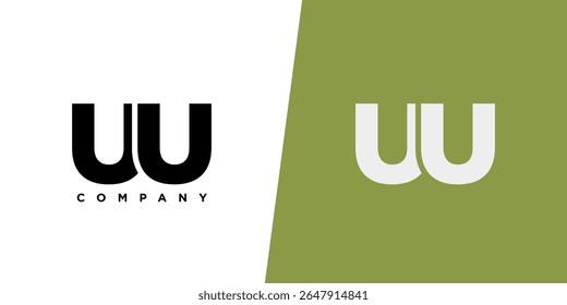 Letter U and U, UU logo design template. Minimal monogram initial based logotype.
