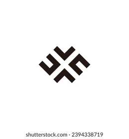 Letter U, V, c, A squares geometric symbol simple logo vector