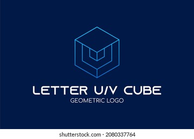 Letter U or V Cube Logo : Suitable for Company Theme, Construction Theme, Technology Theme, Initial Theme, Infographics and Other Graphic Related Assets.