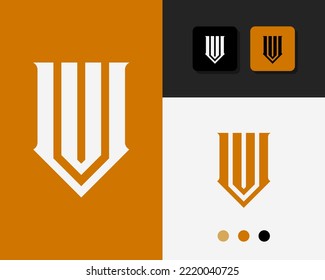 Diseño del logotipo de la letra U V. símbolo monocromo creativo mínimo. emblema vectorial universal elegante. Logotipo de negocio premium. Símbolo gráfico del alfabeto para identidad corporativa