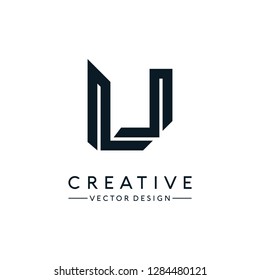 Letter U V Logo. Initial Letter Design Vector Luxury Colors