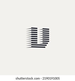 vector de logotipo de letra U o V. compañía con logotipo U o V. plantilla vectorial del logotipo de construcción de edificios de letra U o V