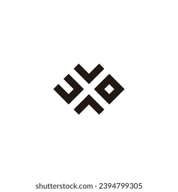 Letter U, v, o and A square geometric symbol simple logo vector