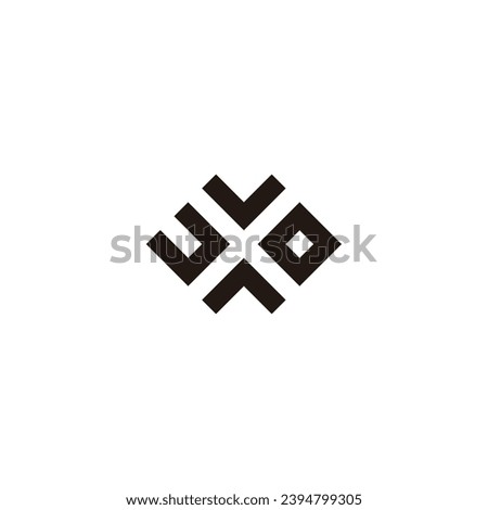 Letter U, v, o and A square geometric symbol simple logo vector