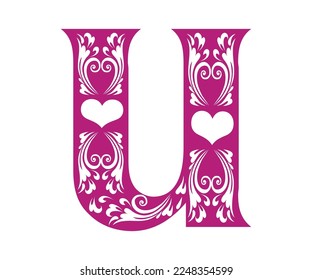 Letter U, Valentine Alphabet Monogram
Sublimation vector design file, for mug, t-shirt, vase, pillow case. etc