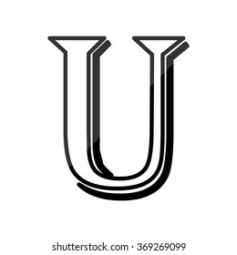 Letter U, vector alphabet