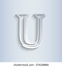 Letter U, vector alphabet