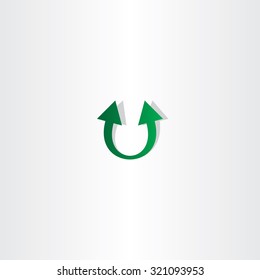 letter u vector arrow green logo symbol