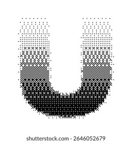Letter U vector with gradation bitmap effect