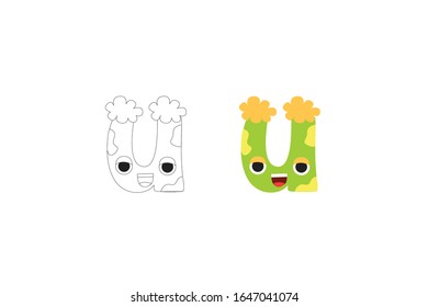 Paket mit Buchstabe u Vektorillustration - Symbol-Illustration