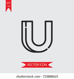 Letter u vector icon, illustration symbol