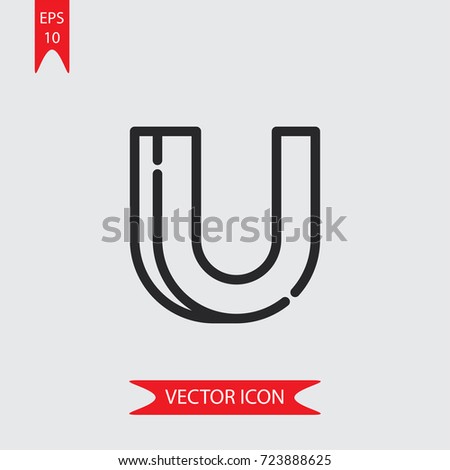 Letter u vector icon, illustration symbol