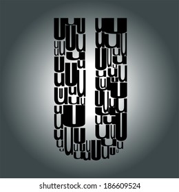 letter U. Vector illustration