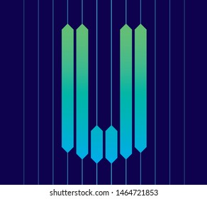 Letter U vector line. Creative minimalism logotype icon symbol