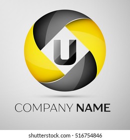 Letter U vector logo symbol in the colorful circle. Vector template for your design