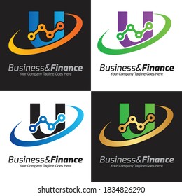 Letter U vector logo template, Colorful Letter U logo, Financial Company Logo, Financial Institute Advisors Logo Design Template Vector Icon