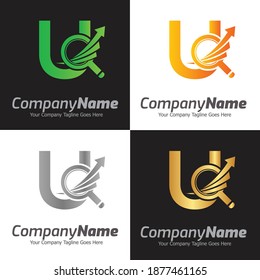 Letter U vector logo template, Colorful Letter U logo, Financial Company Logo, Financial Institute Advisors Logo Design Template Vector Icon