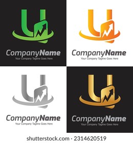Letter U vector logo template, Colorful Letter U logo, Financial Company Logo, Financial Institute Advisors Logo Design Template Vector Icon