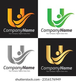 Letter U vector logo template, Colorful Letter U logo, Financial Company Logo, Financial Institute Advisors Logo Design Template Vector Icon