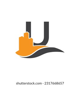Letter U vector logo template, Colorful Letter U logo, Real Estate, Building and Construction Logo Design Template Vector Icon