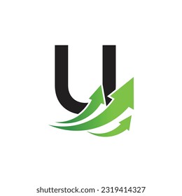 Plantilla para el logotipo del vector de la letra U, logotipo de la letra colorida U, logotipo de la empresa financiera, logotipo de los asesores del Instituto financiero Icono de la plantilla de diseño del vector