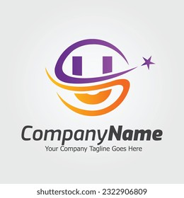 Plantilla para el logotipo del vector de la letra U, logotipo de la letra colorida U, logotipo de la empresa financiera, logotipo de los asesores del Instituto financiero Icono de la plantilla de diseño del vector