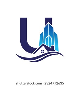 Letter U vector logo template, Colorful Letter U logo, Real Estate, Building and Construction Logo Design Template Vector Icon