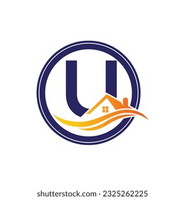 Letter U vector logo template, Colorful Letter U logo, Real Estate, Building and Construction Logo Design Template Vector Icon