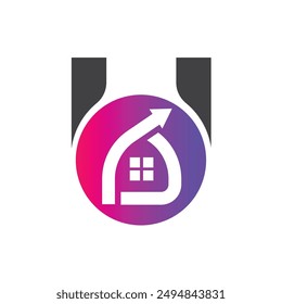Letter U vector logo template, Colorful Letter U logo, Real Estate, Building and Construction Logo Design Template Vector Icon