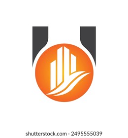 Letter U vector logo template, Colorful Letter U logo, Real Estate, Building and Construction Logo Design Template Vector Icon