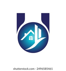 Letra U Vector logo Plantilla, Colorido Letra U logo, Bienes Raíces, Construcción y Construcción Logotipo Diseño Vector de Plantilla Icono