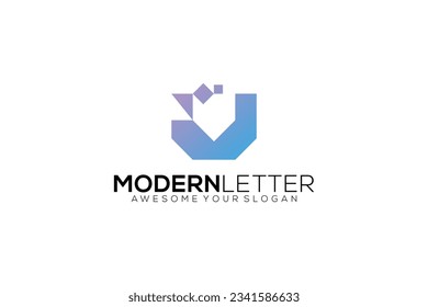 letter u vector template design logo