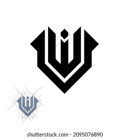 letter u w logo design vector