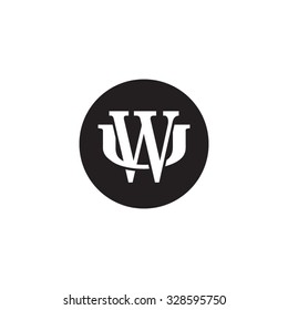 letter U and W monogram circle logo