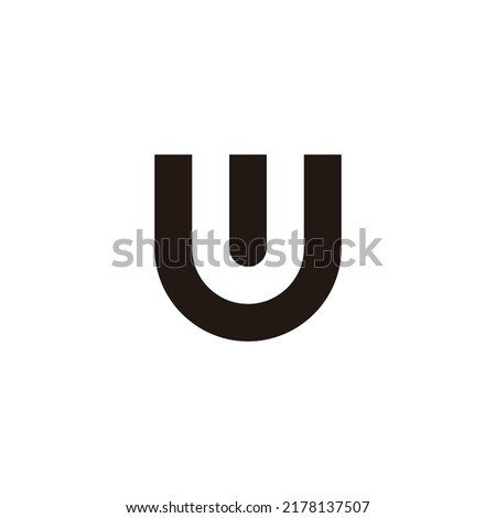 Letter U and W shield geometric symbol simple logo vector