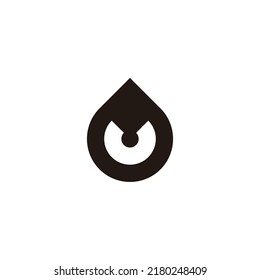 Letra U agua gota símbolo geométrico simple logo vector