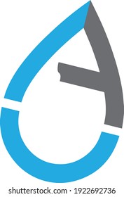 letra A y U en forma de gota de agua plantilla de diseño de logotipo
