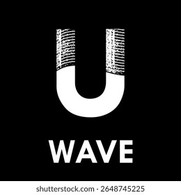 Letter u with wave design logo template illustration
