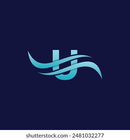Letter U Wave Ocean Modern Icon Business Creative Design Logo