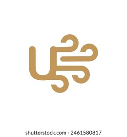 Letter U Wind logo icon vector template.eps