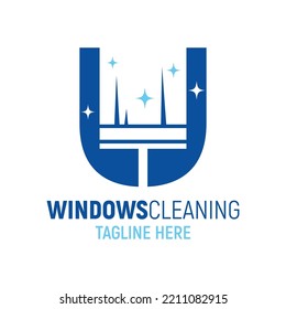 Letter U Window Cleaning Logo Design Template Inspiration, Vektorgrafik.