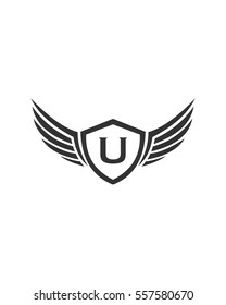 Letter U wing logo