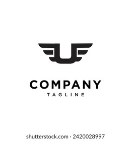 Letter U wings logo icon vector template.eps
