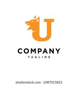 Letter U Wolf Logo Icon Vector template.eps