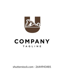 Letter U Wood Planer Logo Icon Vector